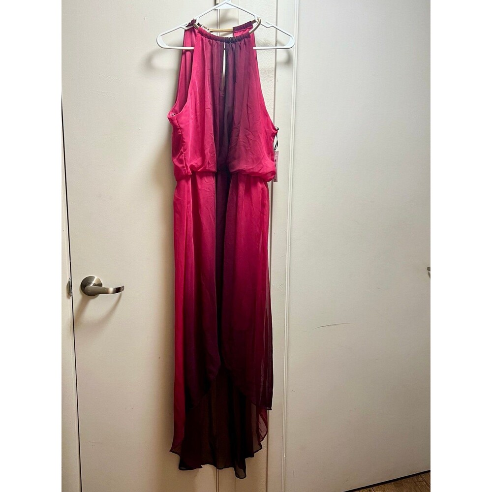 NWT Bisou bisou red ombre halter dress